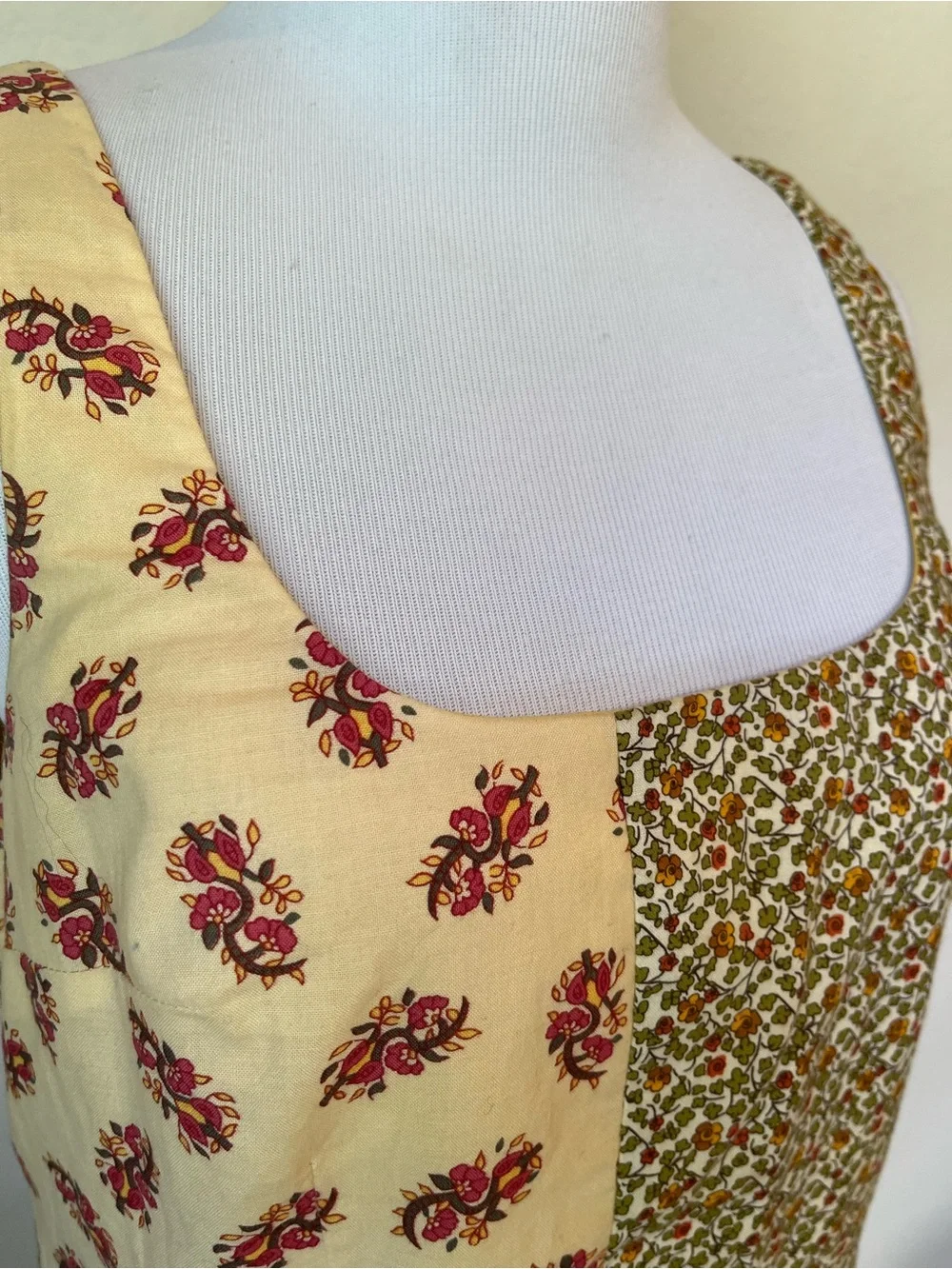 VTg Cynthia Rowley Dress Size 8 Patchwork 90s Y2K Cottage Cotton - Picture 5 of 12